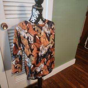 Vintage Beaded Horse lover shirt M